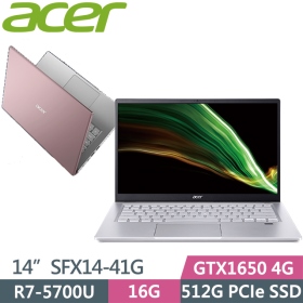 Acer SFX14-41G-R0F4〈粉〉R7-5700U/16G/512G/GTX1650-4G