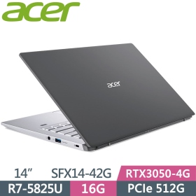 Acer SFX14-42G-R4EZ〈灰〉R7-5825U/16G/512G/RTX3050-4G
