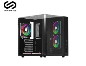 INFINITE SIGHT S3 BLACK(M-ATX/卡33CM/U高16.8CM/曲面鋼化玻璃/含ARGB風扇*5)