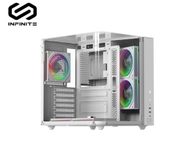 INFINITE SIGHT S3 WHITE(M-ATX/卡33CM/U高16.8CM/曲面鋼化玻璃/含ARGB風扇*5)