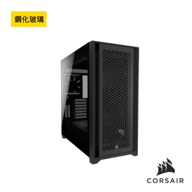 海盜船 5000D Airflow 黑 顯卡長42/CPU高17/玻璃透側/PWM集線器/E-ATX(9011210)