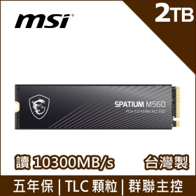 微星 SPATIUM M560 2TB/Gen5/讀:10300M/寫:8700M/TLC顆粒~