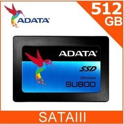 威剛 Ultimate SU800 512G/2.5" 7mm/讀:560M/寫:520M/TLC顆粒【三年保】