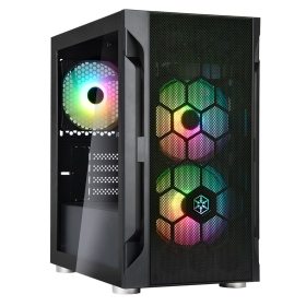 銀欣 FARA H1M PRO 黑 顯卡長32/CPU高16/鋼化玻璃/120mmARGB風扇 x 3/Micro-ATX(SST-FAH1MB-PRO)