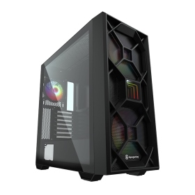 Apexgaming STELLAR TE500 恆星 黑 顯卡長38.3/CPU高17.3/玻璃透側/內建ARGB風扇前2後1/E-ATX