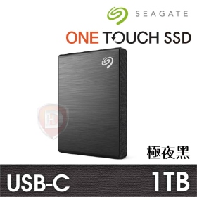 Seagate One Touch 1TB (極夜黑)【SSD外接】(USB-C/三年保.三年救援)(STKG1000400)