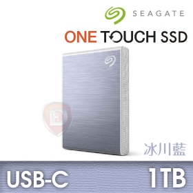 Seagate One Touch 1TB (冰川藍)【SSD外接】(USB-C/三年保.三年救援)(STKG1000402)