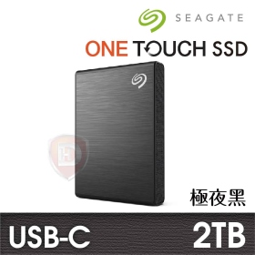 Seagate One Touch 2TB (極夜黑)【SSD外接】(USB-C/三年保.三年救援)(STKG2000400)
