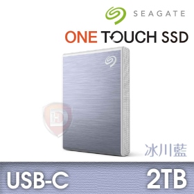 Seagate One Touch 2TB (冰川藍)【SSD外接】(USB-C/三年保.三年救援)(STKG2000402)