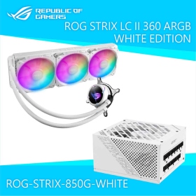 華碩 ROG STRIX 850W White Edition/金牌+ROG STRIX LC II 360 ARGB WE白龍水冷