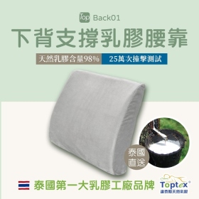 Toptex 下背支撐乳膠腰靠墊-灰色