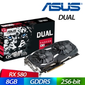 華碩 DUAL-RX580-O8G 雪原豹(1360MHz/24.2cm/註四年)