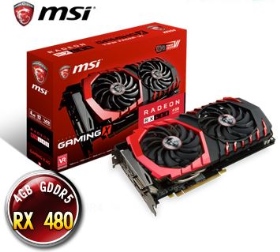 微星 RX 480 GAMING X 4G(4G GDDR5)(註冊四年保固)27.6cm
