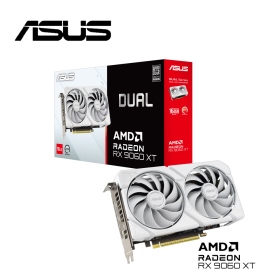 華碩 DUAL-RX9060XT-16G-WHITE(3250MHz/21cm/雙風扇/註冊四年保/