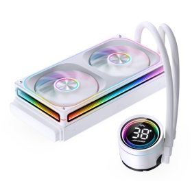 喬思伯 TH-240 白色版 /A.RGB/溫度監控/一體式無限鏡風扇/厚:5.5