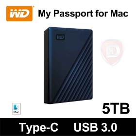 WD My Passport for Mac 5TB(Type-C/三年保)硬體加密/智能備份