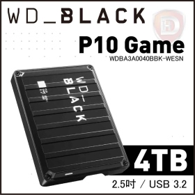 WD 4TB【黑標】P10 Game Drive(USB3.2 Gen1/三年保/PS4.X Box.Mac相容)