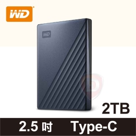 WD My Passport Ultra 2TB(星曜藍)(Type-C/三年保)硬體加密/智能備份