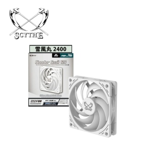 Scythe Wonder Snail 120 雪風丸 2400 PWM/白色/吸震膠墊(WS1225FD24W-P)