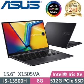 華碩 X1505VA-0241K13500H(搖滾黑)(i5-13500H/8G/512G/15吋)