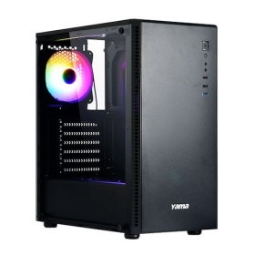 YAMA 雅瑪 KC50 電腦機殼 (顯卡長29/CPU高15/壓克力透側/M-ATX)(內附彩虹固光風扇*1)