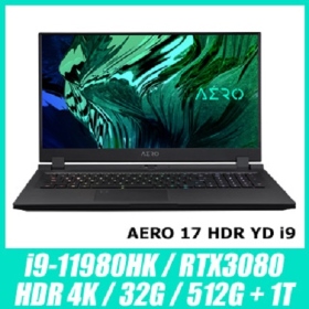 技嘉 AERO 17 HDR YD-93TW548GP(黑)(i9-11980HK/32G/1.5T/RTX308