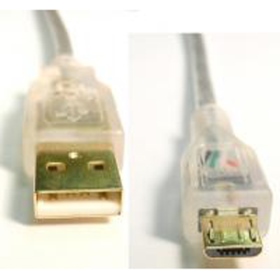 USB 2.0A公/Micro B公鍍金透明線1.8米