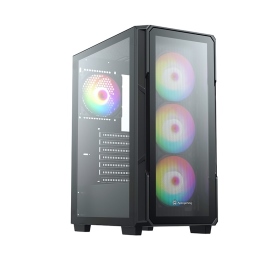 Apexgaming ZENITH TA200G 極致 黑 顯卡長310/CPU高17.5/玻璃透側/內建ARGB風扇前3後1/ATX