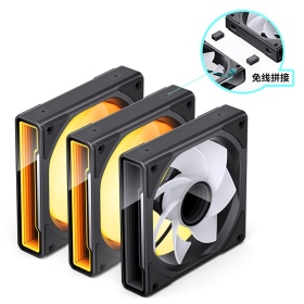 喬思伯 ZK-120B 黑 12cm 反向扇 3入組 ARGB/免線拼接/FDB液壓軸承/全幅式無限鏡/1800RPM/PWM/五年保