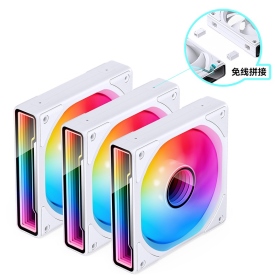 喬思伯 ZK-120W 白 12cm 3入組 ARGB/免線拼接/FDB液壓軸承/全幅式無限鏡/2200RPM/PWM/五年保