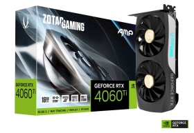 ZOTAC RTX4060Ti 16GB AMP(2595MHz/22.55cm/雙風扇)金屬背板.Spectra RGB燈效