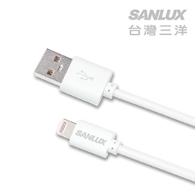 台灣三洋LIGHTNING USB傳輸充電線   24AWG鍍錫銅線材質   線長1M，抗干擾性強  輕巧好收納，即插即用