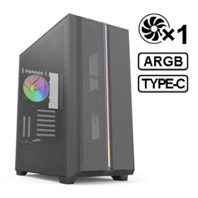 Montech SKY ONE 黑 顯卡長40/U高16.5/含支撐架/TYPE-C/玻璃透側/E-ATX