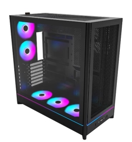 Montech HS01 PRO 黑 卡40/U高17/可翻轉機身/下沉式風扇/前網玻